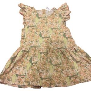 Kate Quinn Girls Dress Orange Green Floral Fruit Dress size Kids 3T
